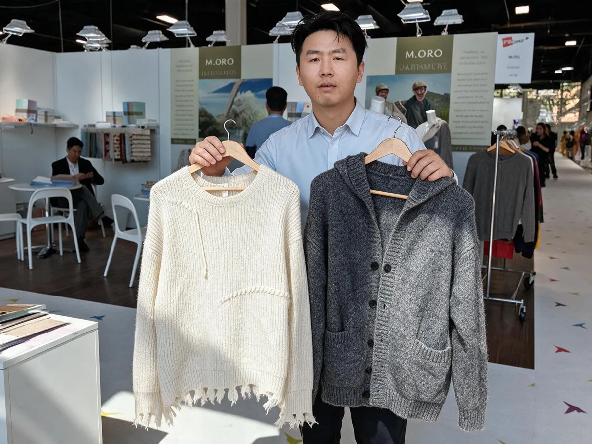 Knitwear samples presented at our exhibition booth